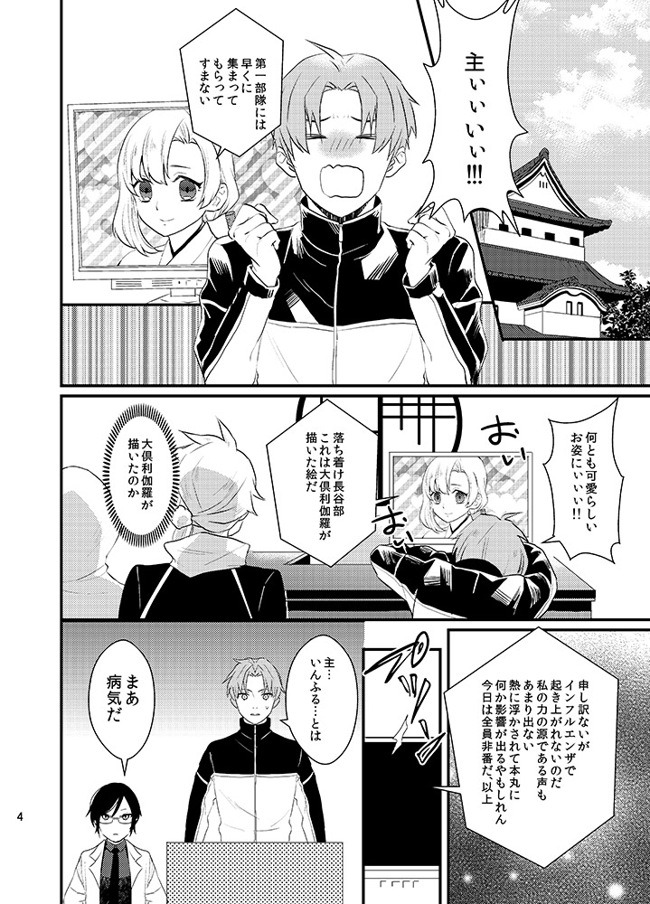 刀剣乱舞 Web再録 主がいない日 審神者が熱でダウン中に刀剣男士におかしなバグが起こっ 益子なみ の漫画