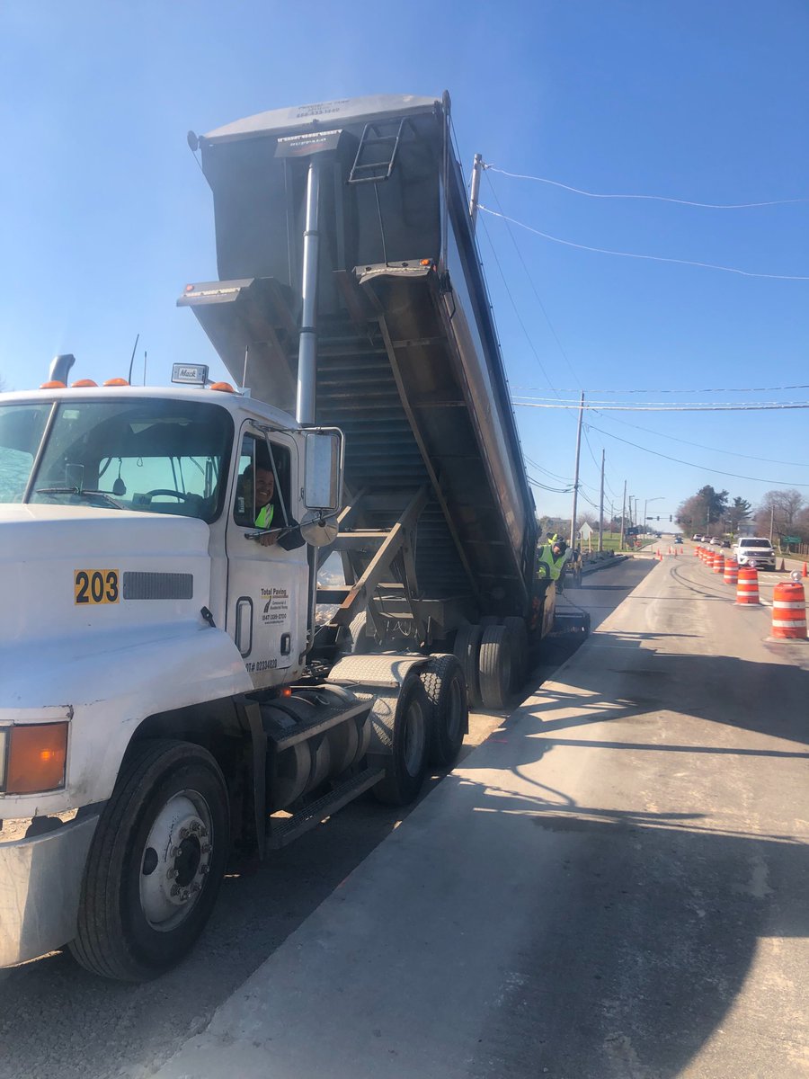 TotalPaving's tweet photo. Check out some pictures of our crews hard at work in Batavia on a road extension last year. Our crews can complete projects for you too! Give us a call and we can start planning now. #totalpaving #totalpavingandbrick #Illinois #roadextension #turnlane #municiplepaving #idotcu ... https://t.co/txZlo5Np6G