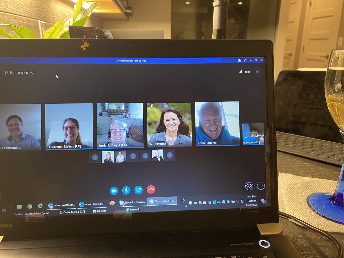 Virtual Happy Hour with my team today!  Thank you all for joining us!