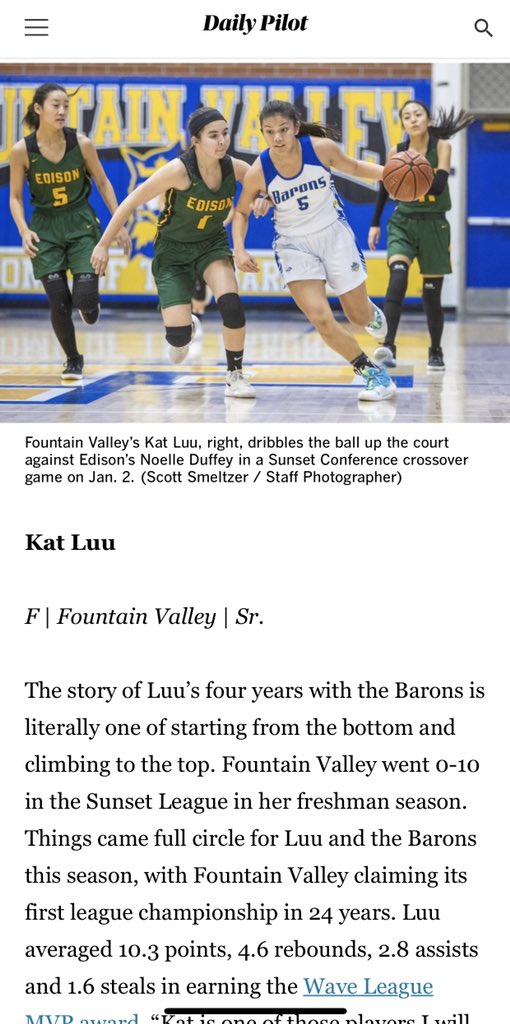 AJG_20's tweet photo. Congrats @karpmkarp on earning COACH OF THE YEAR from the @DailyPilotSport !!! Also shoutout to Kat Luu for earning 1st team honors!!! Was fun to watch your team compete! @BballFvhs @FVHS_Athletics @DceanB @Imjustteek @DrMorganSmith #B4L https://t.co/8saCj5hSdJ