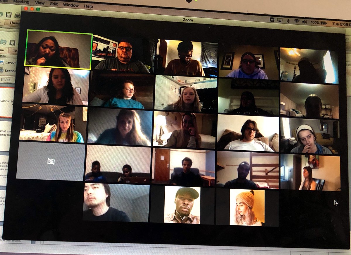 LeaderStance's tweet photo. It was wonderful to catch up with #ALEC433 tonight! I’m glad to hear that students are keeping themselves engaged with tv, organizing, working as they can, board games, & taking up new hobbies like painting, baking, & soap making! @UNL_ALEC My spirit is lifted by this class! https://t.co/29KlRld46B