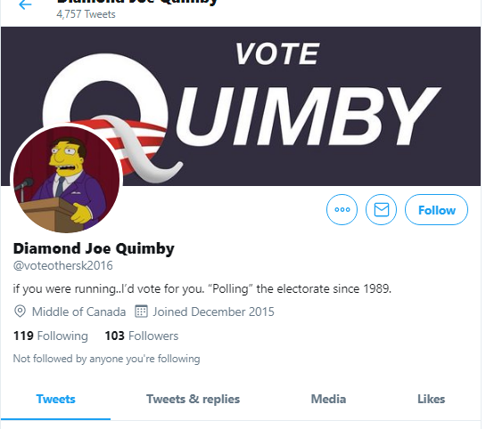 calmecam's tweet photo. @voteothersk2016 @nationalpost 2. And we do a #ProfileCheck and (predictably):
Nameless
Faceless
On Twitter for ~4 years
103 followers in ALL that time
So nasty I can smell you from here.
#ByeFellatia! https://t.co/kvxDNZrB34