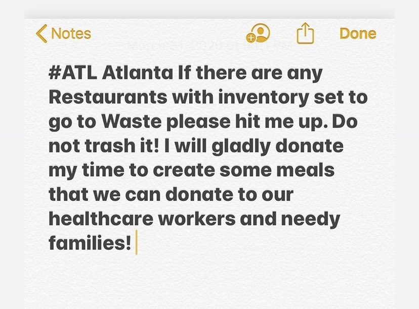 jayhova89's tweet photo. #DoSomethingPositiveToday #DSPT #repost @chef_rhi #atlanta #restaurant #food #healthcare #workers #cheflife https://t.co/h9V1ubxisD
