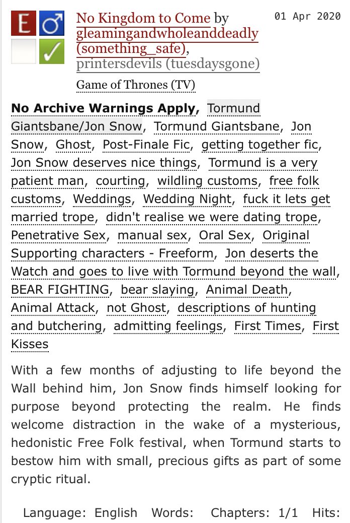 'No Kingdom to Come'

explicit, #jonmund #jonxtormund 

archiveofourown.org/works/23420857