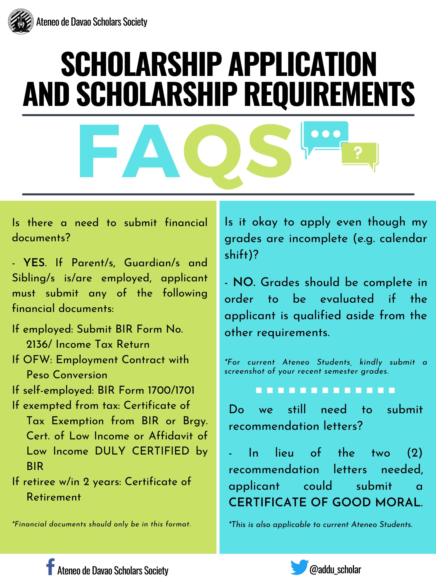 Ateneo de Davao Scholars Society على X: &ldquo;ATTN| Re: Scholarship 