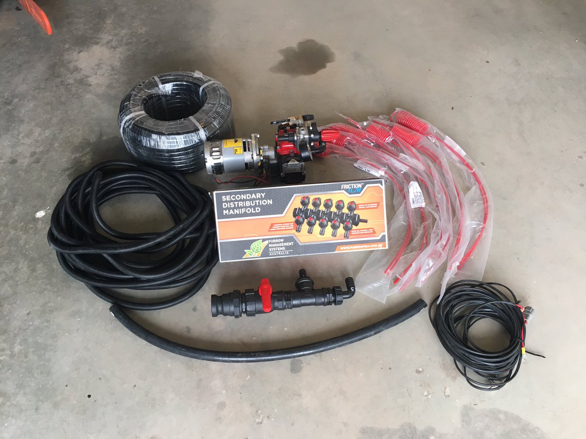 Here’s a little kit we have sent to a customer to trial wetter on one end of his seeder bar. Just connecting it to an ibc. 12v pump. <a href="/Furrow_MSA/">Furrow Management Systems Australia</a>