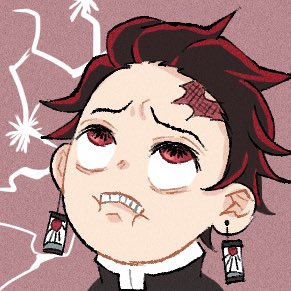 kamado tanjirou 1boy solo scar on face earrings jewelry scar male focus  illustration images