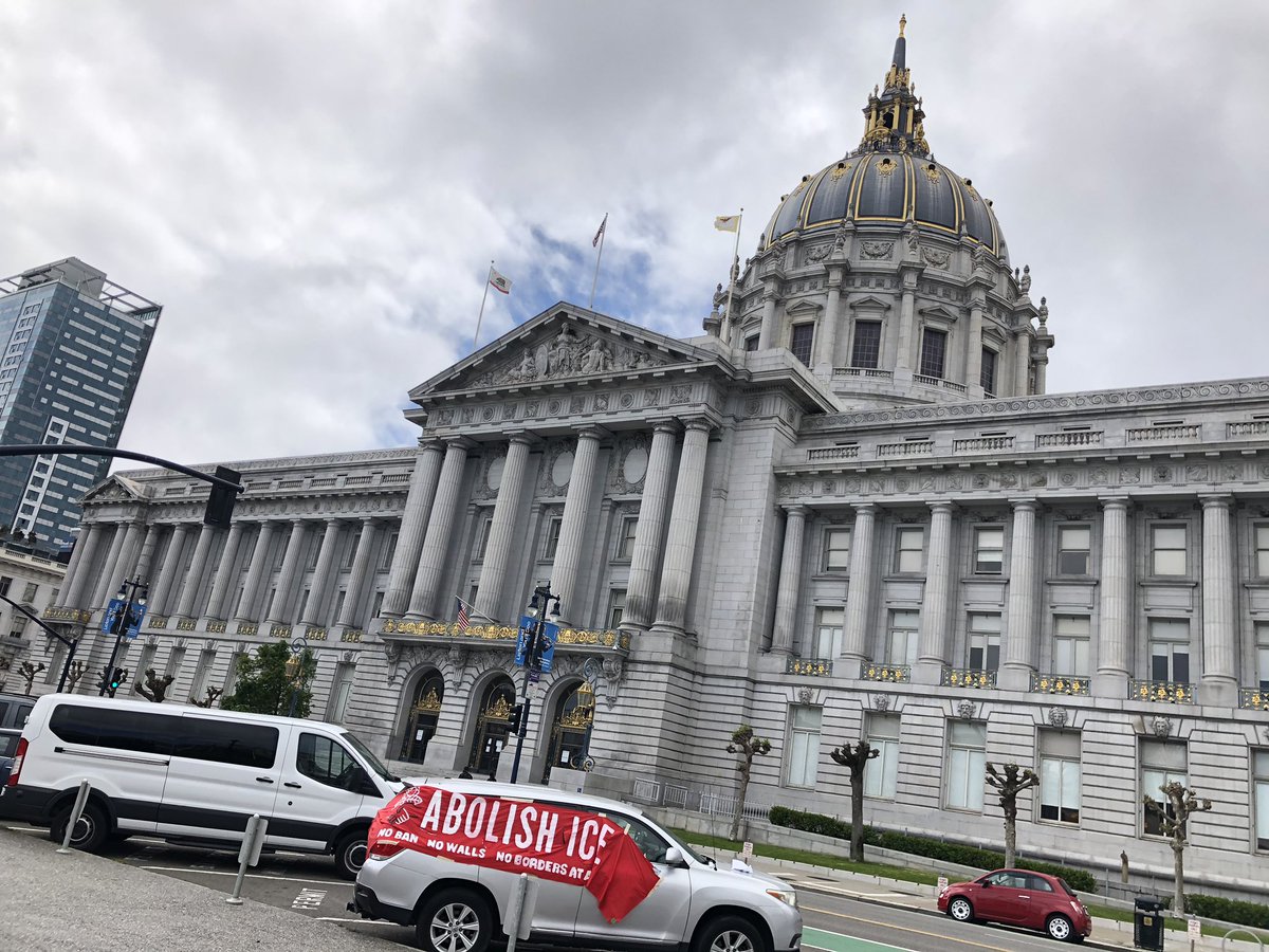 Abolish ICE - No ban No walls No borders at all DSA at SF City Hall