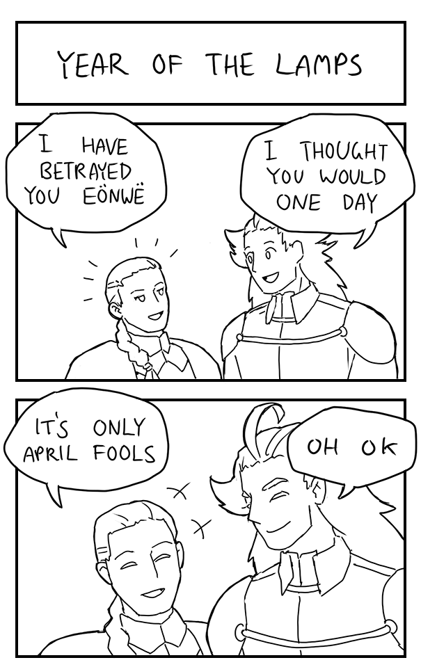 Tatara_Tarou's tweet photo. April Fools Comics #Mairon #Eonwe #Melkor 1/3 https://t.co/Ust0o75o4f