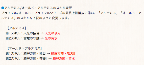 グラブル攻略 Gamewith בטוויטר アルテミス オールド アルテミスのスキル変更が発表 変更後は通常or方陣枠の攻刃大 背水小の組み合わせに 画像2枚目は現在のスキル グラブル