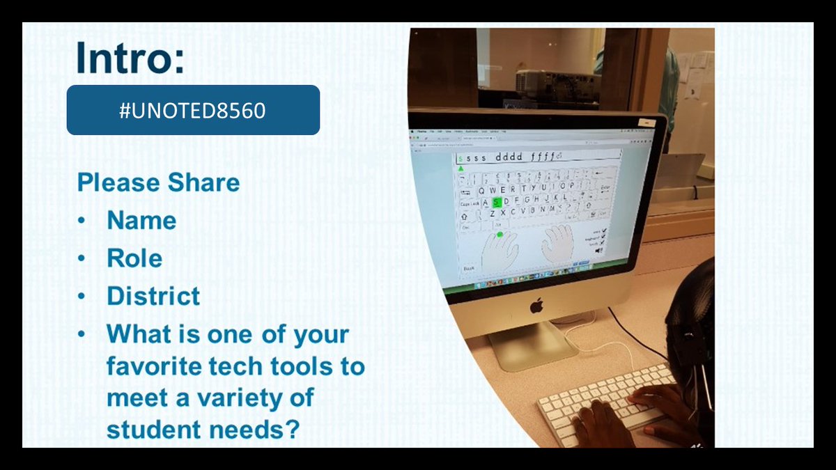 eileenheller's tweet photo. Intro: Share your name, role, district, and for fun what is one of your favorite tech tools to meet a variety of student needs? #UNOTED8560 https://t.co/vEjAy7mb6L