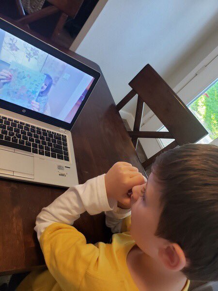kinderatthehelm's tweet photo. Lots of virtual learning going on❤️ @kinderatthehelm @Stewart_Creek @MISDNews#kindervirtuallearning#trailblazers https://t.co/S92eR7ioCU