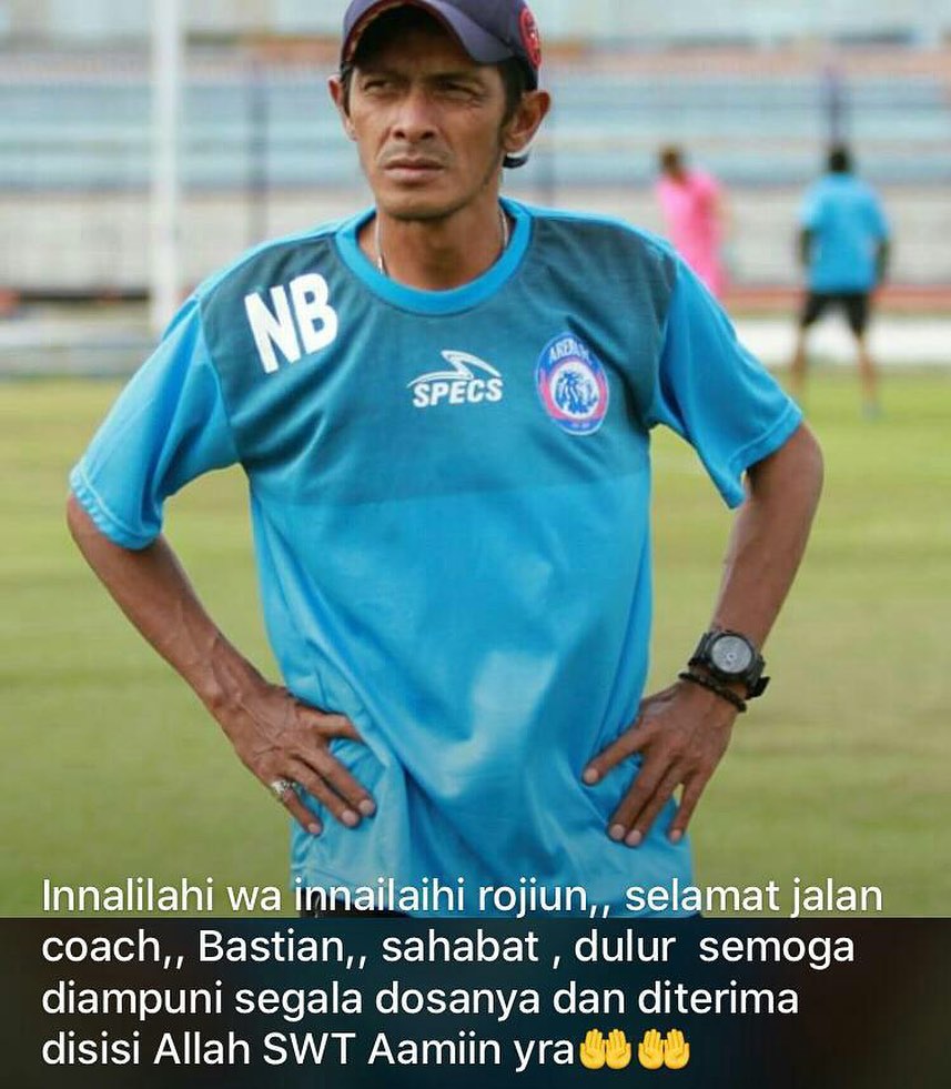 fuadOC's tweet photo. Innalillahi wainna ilahi rojiun 
RIP Mas Bastian Pelatih Arema u19 semoga amal ibadah diterima dan segala kesalahan nya di ampuni oleh ALLOH SWT 
Cc @OngisnadeNet @RodrigoSantono @OvanTobing @we_aremania @tribun_arema https://t.co/7G4VJLYF2l
