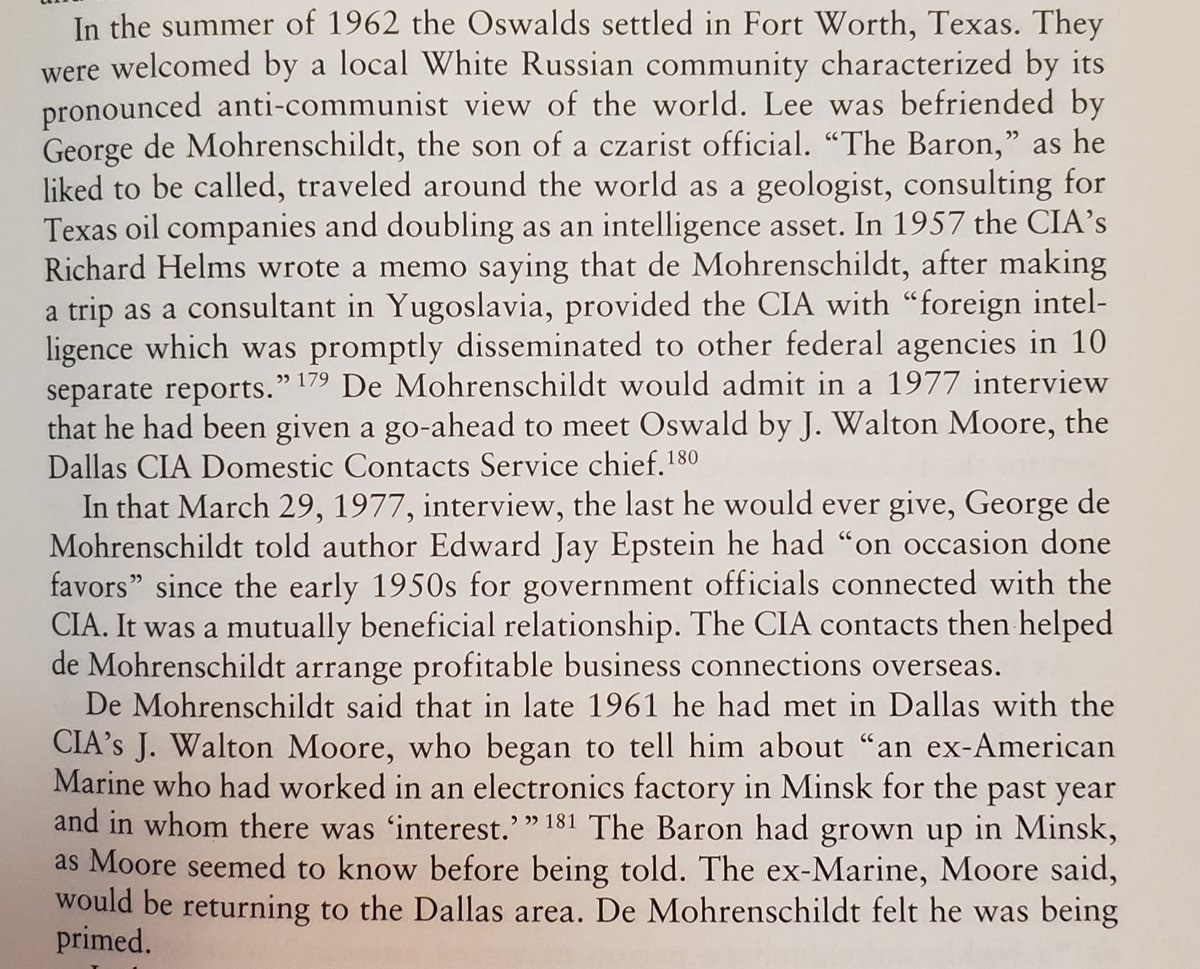 As soon as L.H.O. returned to States, he was placed in the care of George de Mohrenschildt, a Russian expat enmeshed in Tx oil/intel world. He got him a job at a map service that subcontracted w/ US Army & may have helped on maps of Cuba JFK saw during the Cuban Missile Crisis.