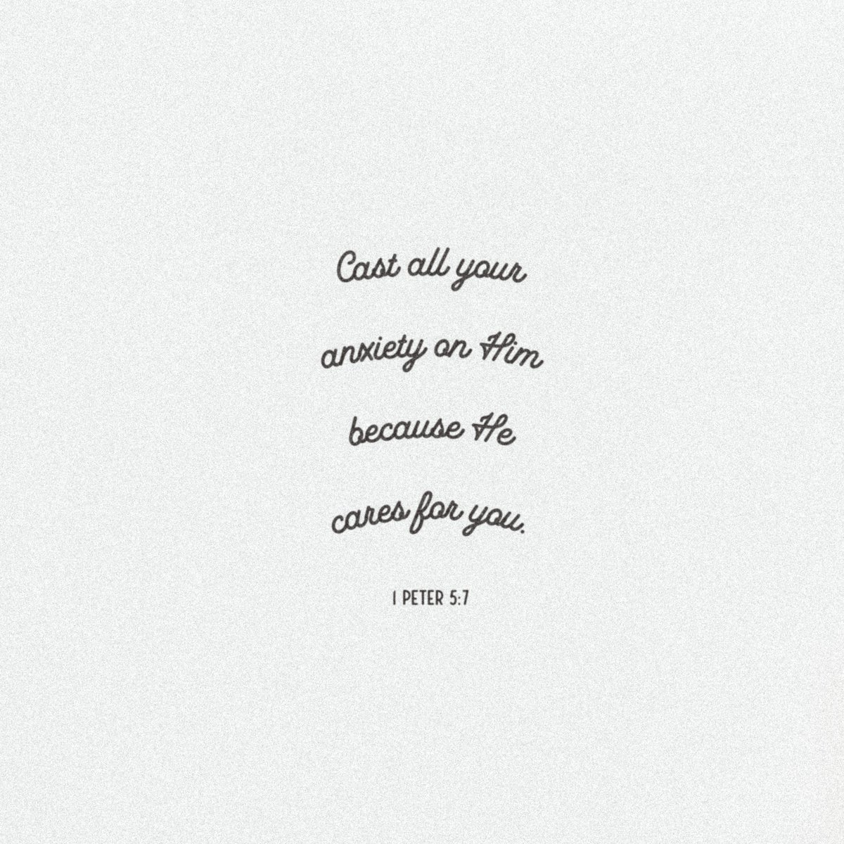 BLDRapparel's tweet photo. Cast ALL your anxiety on him because he cares for you. 1 Peter 5:7 - an incredible verse to lean on and find rest in this week! #bldrfaith https://t.co/FR8FT6QPWe