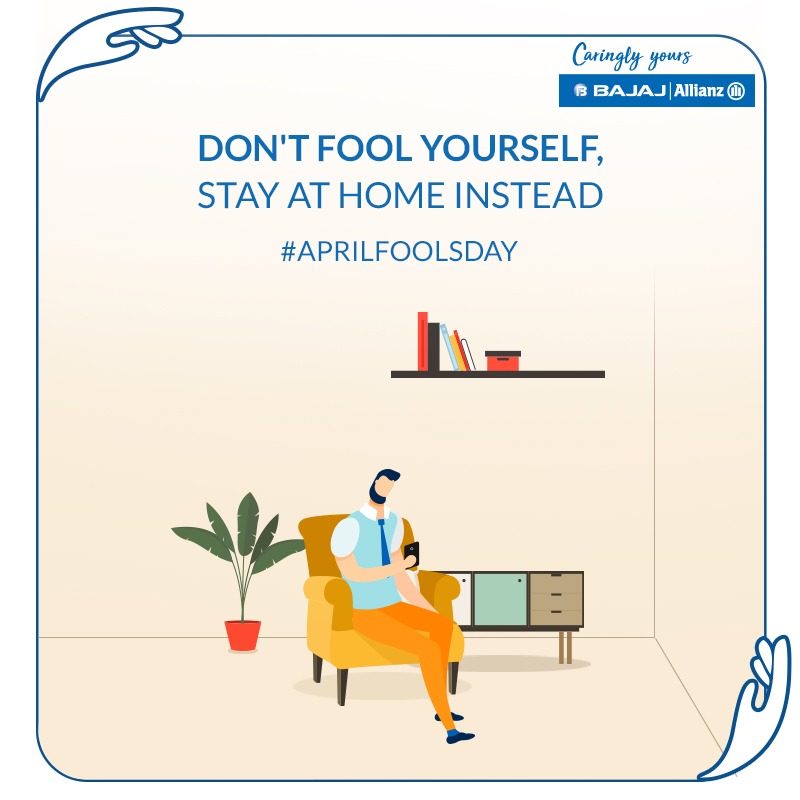 bajajgeneral's tweet photo. Don’t fool yourself. Let’s take a conscious step towards the security of everyone. Be assured to get all insurance related help on our Caringly Yours App, while you #StayHomeStaySafe. 
Download now: https://t.co/yo8NBeWrKI
#AprilFoolsDay #CaringlyYours https://t.co/Iq77iuWeOK