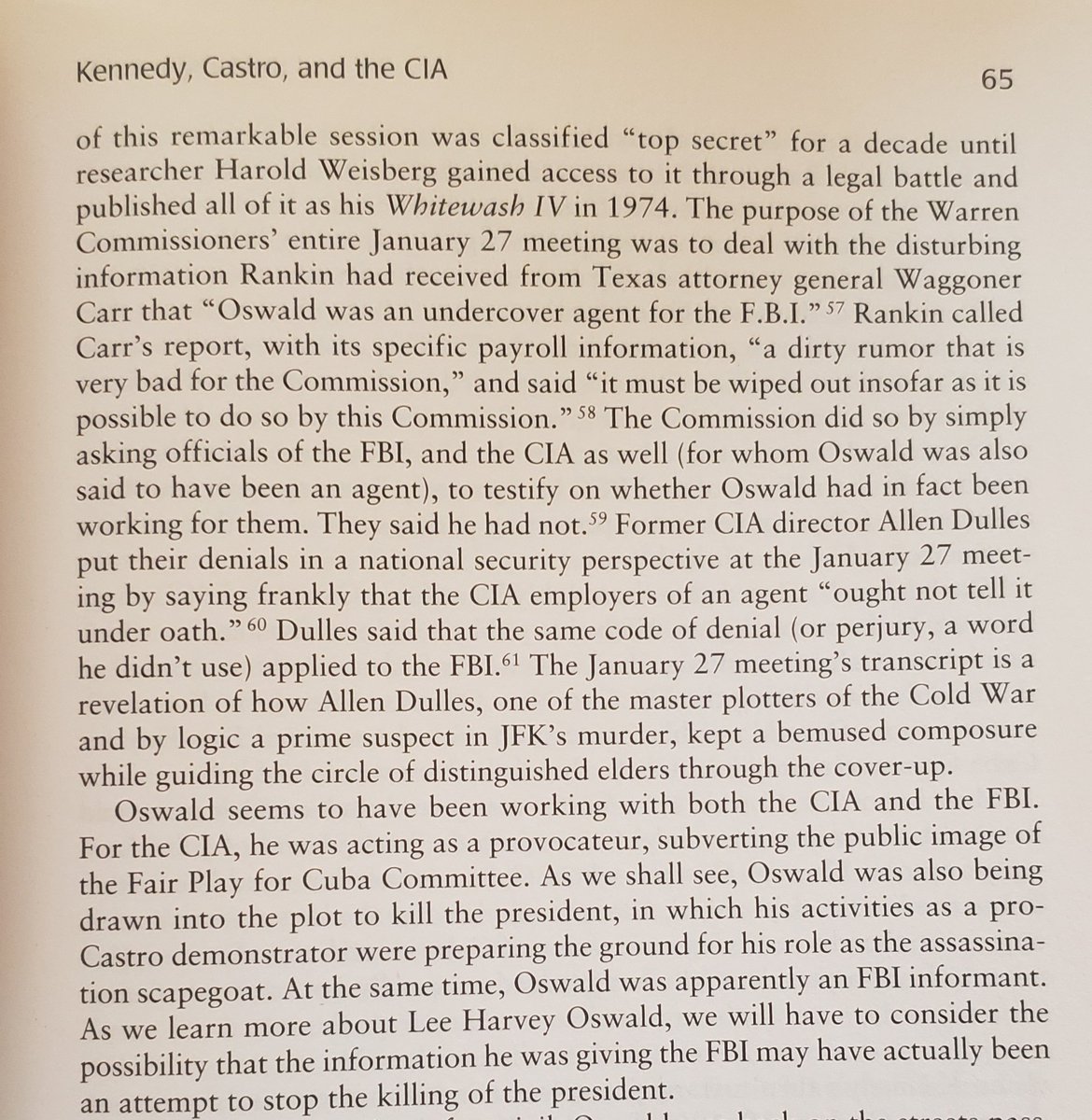 New Orleans: Oswald was arrested for staging/provoking a street fight while handing out Fair Play for Cuba pamphlets. Instead of calling a lawyer, or his wife, he asks for... an FBI agent, by name. Seems strange, until you learn that Oswald was a paid FBI informant.