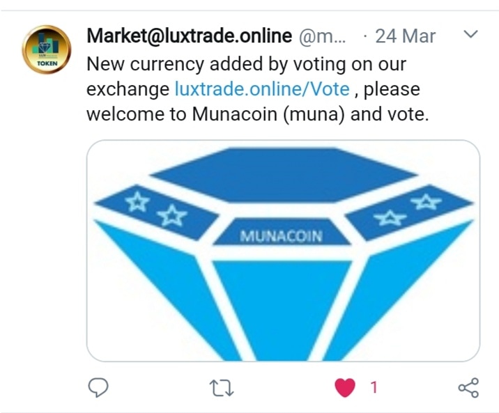 munacoin's tweet photo. Munacoin sedang berlangsung  listing ke market https://t.co/O97troAheQ
.dukung votes dan dapatkan inbalan 100 token muna ke wallet waves ansa. Kirim alamat walet di komentar ini. selah vote https://t.co/VQEFU9kviT