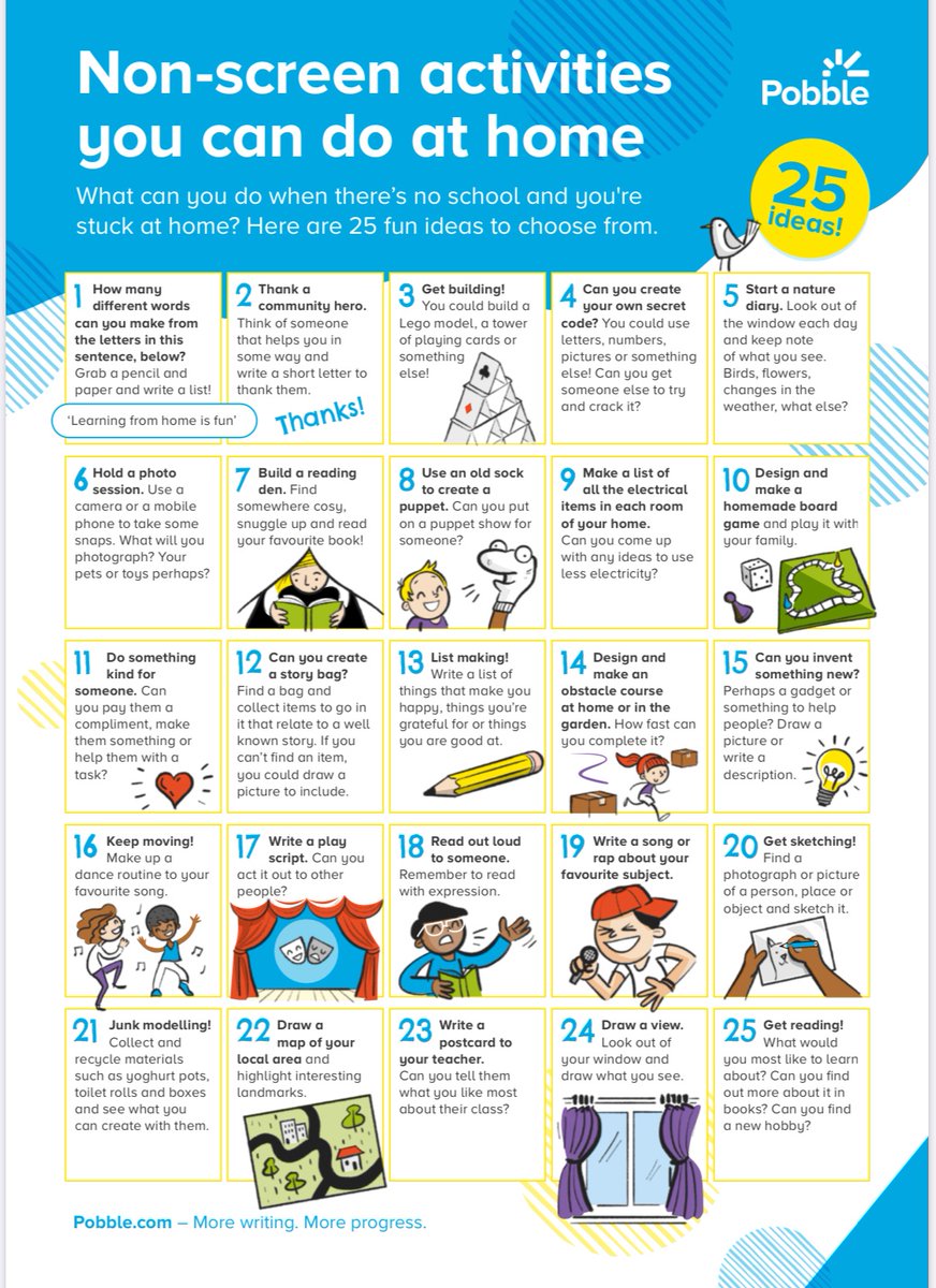 ShannonSaul1's tweet photo. Non-screen activities to do at home https://t.co/fNjdx0gn7Q