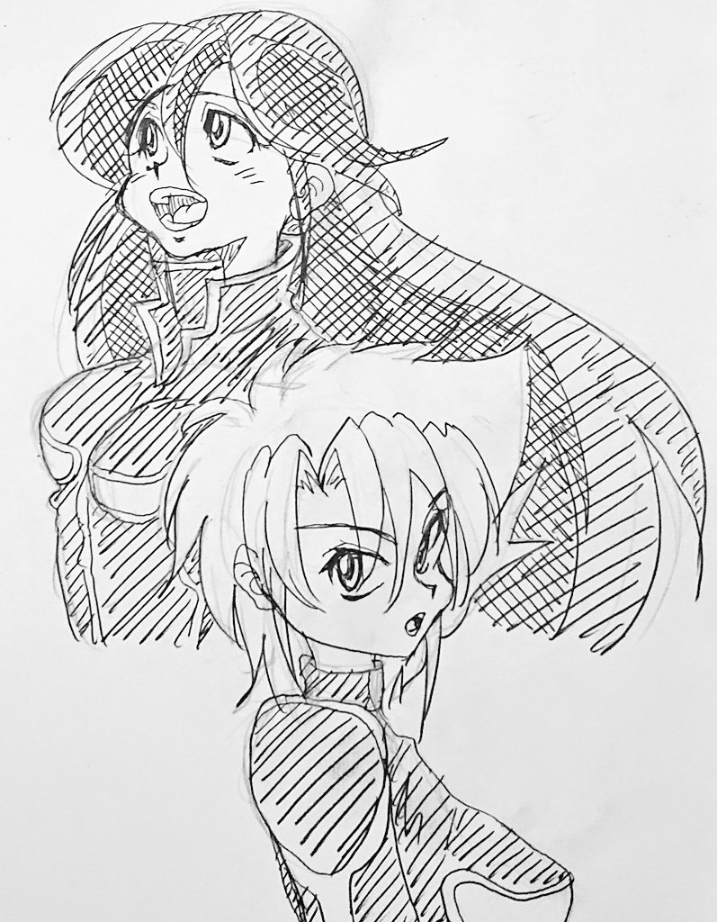 今日のお昼のお絵描き
鉛筆一本紙一枚
あ、ウソだw
今日は
鉛筆二本使ってる。
アタリ用の水色鉛筆♪ 
