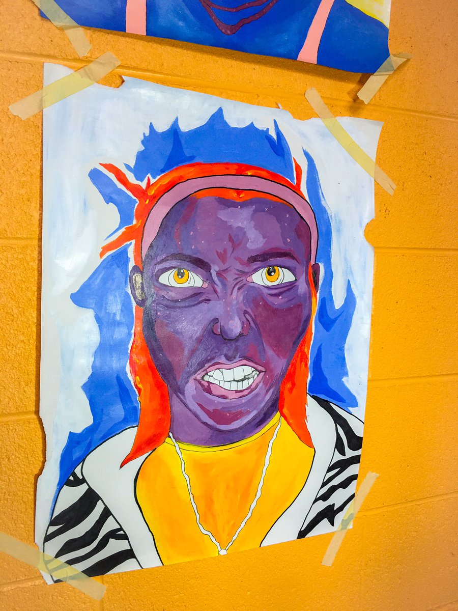 itsmemaggz's tweet photo. Acrylic portrait of Morgan looking mad https://t.co/cuyyY07Ije