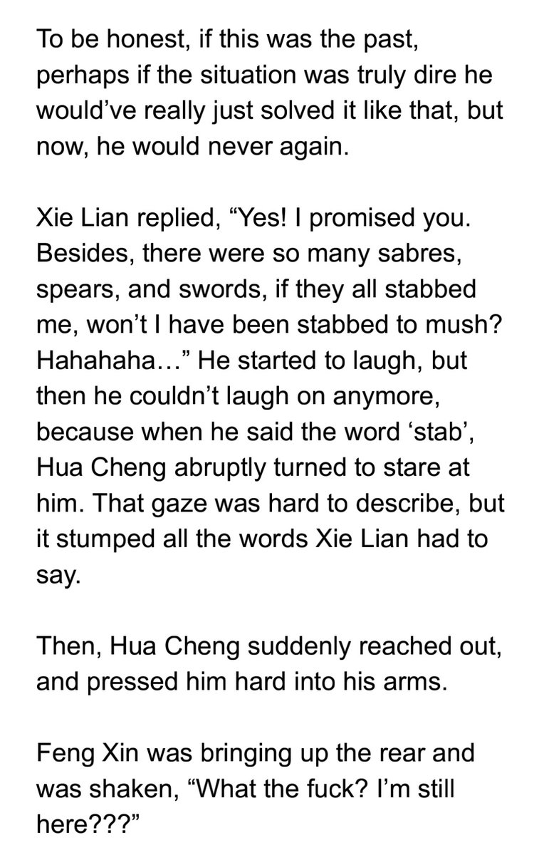 oh this hurts so much... xie lian has no idea that hua cheng had to watch all of /that/ in the past..