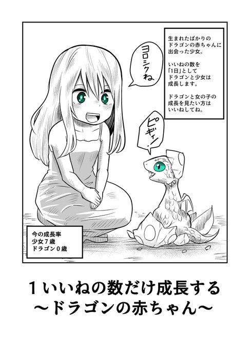 1いいねで1日分成長するドラゴンの赤ちゃん。 