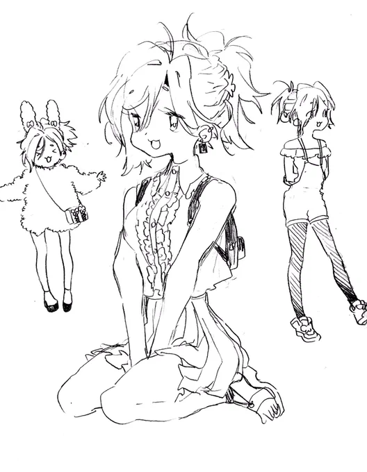 連載開始前に描いてた私服さなこ 