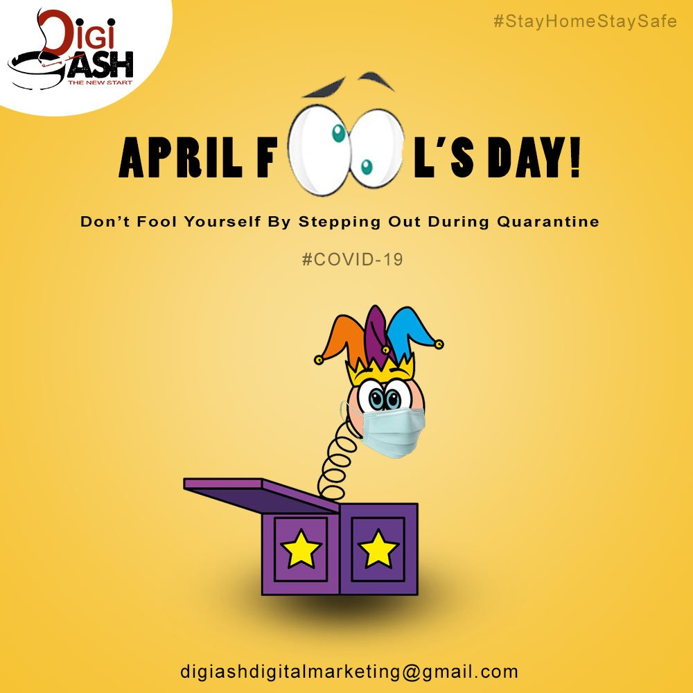 This year, #dontprank &amp; help each other to stay at home!
#AprilFools #AprilFoolsDay #Aprilfoolsday2020 #StayHomeSaveLives #StayHomeStaySafe #lockdownindia #Coronaindia #COVID19 #COVID #coronavirus #CoronavirusOutbreak #HomeQuarantine #DigiAsh #digitalmarketingcompany #COVIDー19