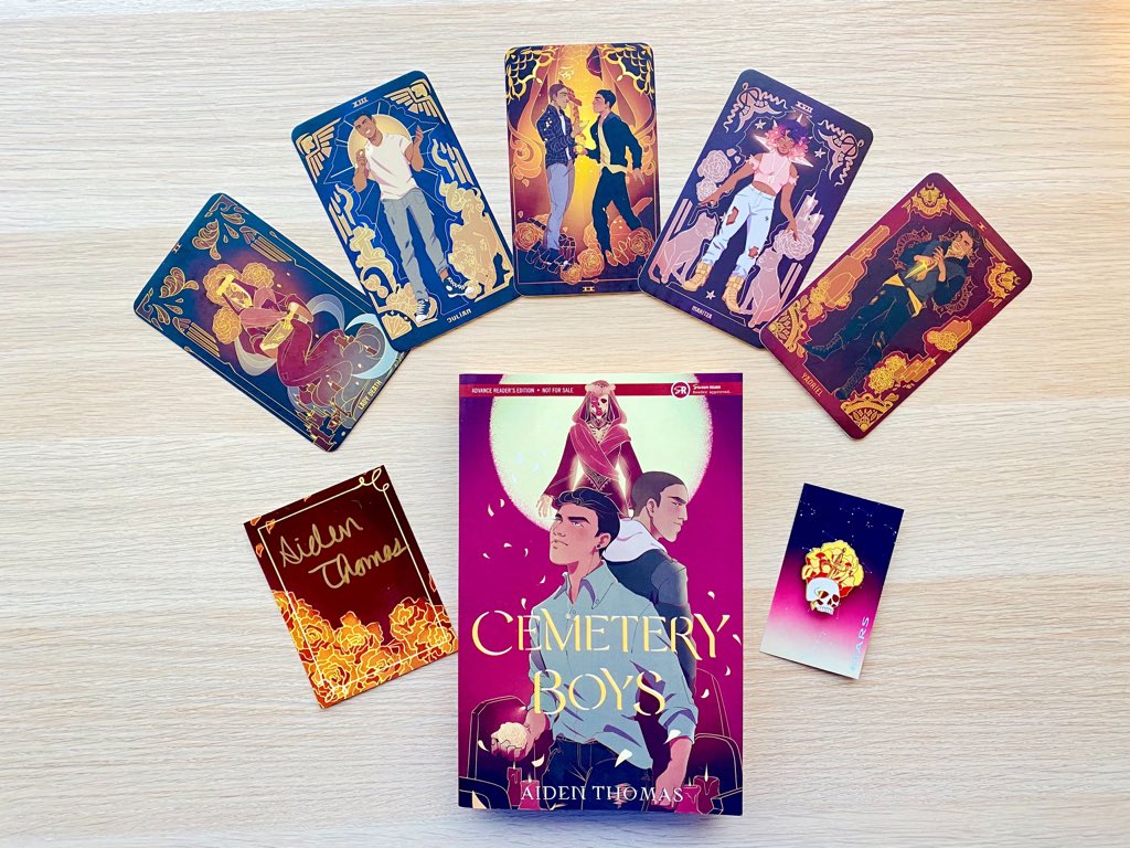 I’m so excited for  #CemeteryBoys by  @aidenschmaiden this comes out June 9th! You can preorder now & submit your receipt here:  http://bit.ly/2UsICHY  & get these GORGEOUS tarot cards!Check out this link for more info:  https://bit.ly/33ISK24   #CemeteryBoysStreetTeam  @FierceReads