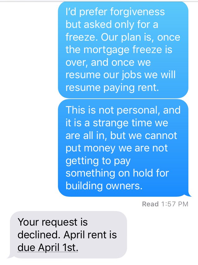 April Fools to my landlord; you’re not getting shit this month