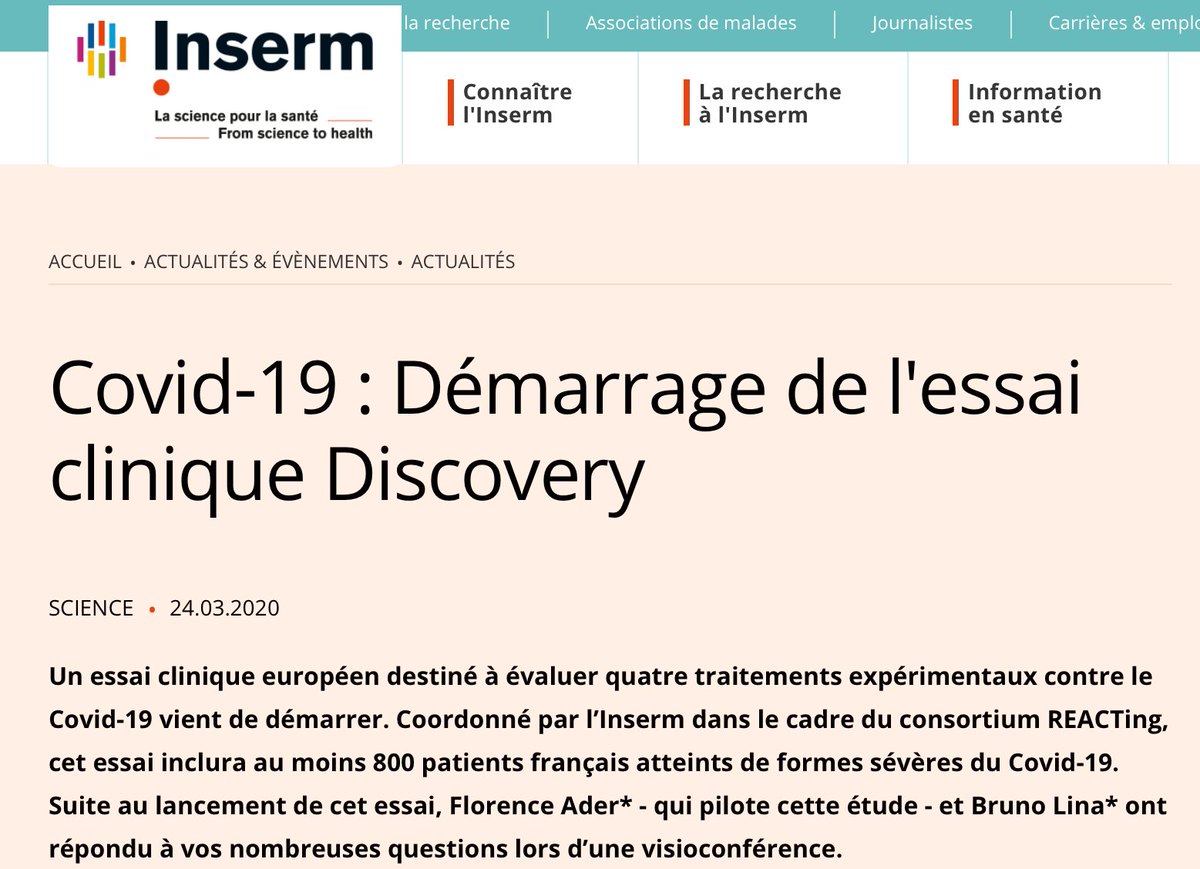 Docbuzzfr's tweet photo. DISCOVERY, l’essai clinique qui ne servait à rien... https://t.co/HcGAKIupxG