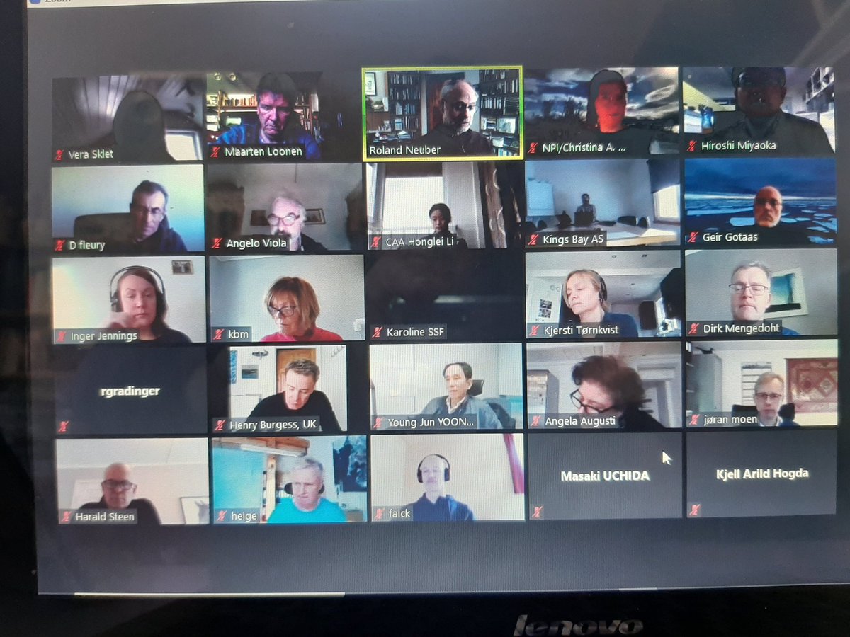 maartenloonen's tweet photo. NySMAC international polar science meeting not in Iceland at #ASSW2020 but from homes. #zoommeetings connecting 42 participants from 11 countries chaired by me. https://t.co/yARVN4eKXU