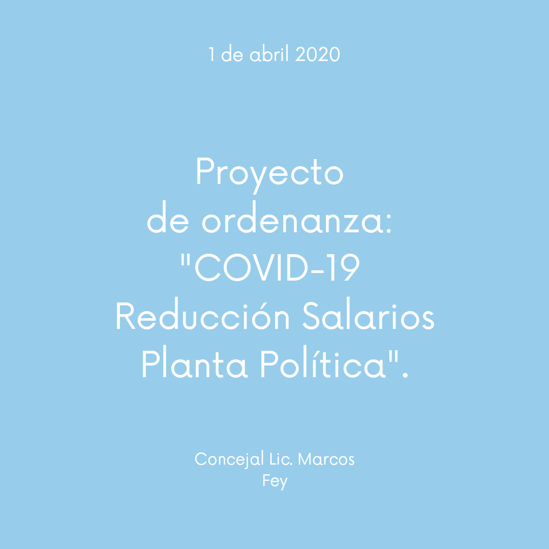 marcos_fey's tweet photo. He decidido junto a otros concejales, presentar en el día de la fecha un Proyecto de Ordenanza para reducir los salarios de la planta política de Malagueño y algunas tasas municipales.Esto ayudará a obtener fondos y poder ayudar a quienes más perjudicados se ven.
#QuedateEnTuCasa https://t.co/S9OSJoOM1d