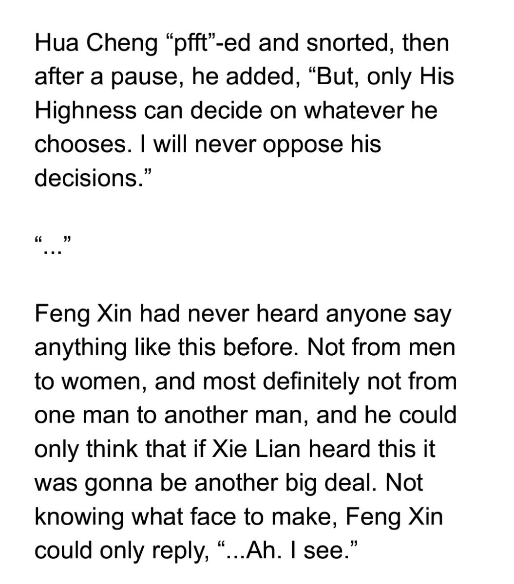 oh i think feng xin realized how much hua cheng cares for xie lian