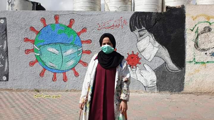WeAreNotNumbers's tweet photo. In humble attempts to spread awareness in the #Gaza Strip regarding coronavirus, this Palestinian artist painted on the walls these meaningful paintings. As you can see, this painting encourages people to take this virus seriously, and follow medical instructions to be safe. https://t.co/yFQIOSGd8x