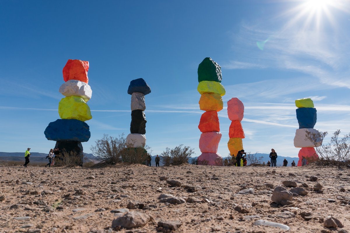 These are the Seven Magic Mountains. It’s a roadside attraction on the way to Vegas.