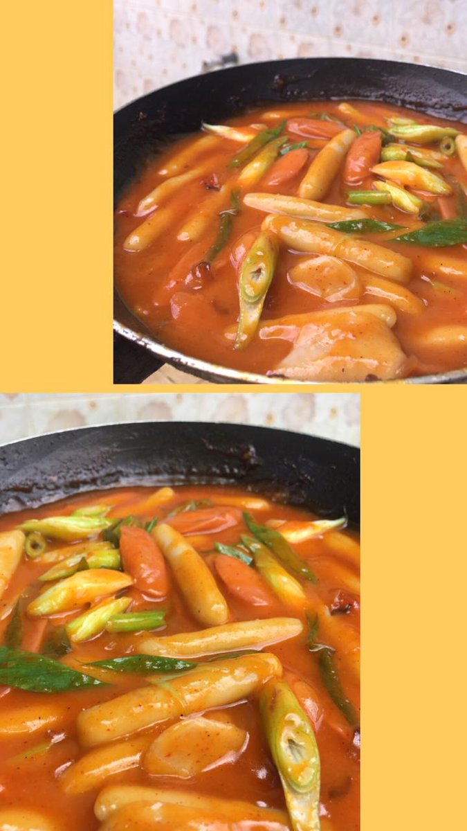 uphaudrey's tweet photo. Been craving this since long time ago tp gaada yg jual dkt sini, 
so jadilah tteokbokki tanpa gochujang tanpa wijen alias tteokbokki ala kadar 😆 https://t.co/h2eDuNU2uX