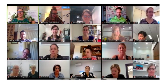 fay_fuller's tweet photo. Changing times mean changing ways of working. Read about our plans for an intensive face-to-face retreat involving 6 South Australian towns and a support team from three states &amp; how we moved it all online. #OurTownSA @OzInnovation @ClearHorizonAU 
 https://t.co/5v2GWzJWHB https://t.co/AHQFkn99ph