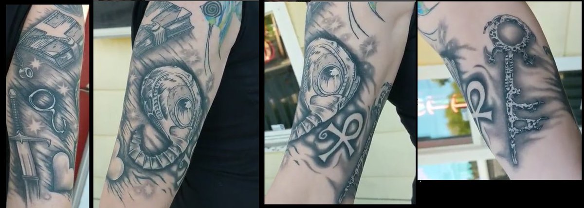 seret's tweet photo. Sigils of the Endless. Obtained Sept 2018-May 2019. Added Matthew the Raven Feb 2020. Grateful to @neilhimself for the worlds he creates and shares. Thanks tattoo artist kelseyblaketattoos for her collaboration. Thank you artists in all that you do. https://t.co/2vwY50ynKp