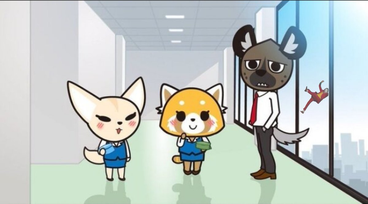 JokerIsAnywhere's tweet photo. Joker dancing in Aggretsuko https://t.co/0I6fVmA9Tq