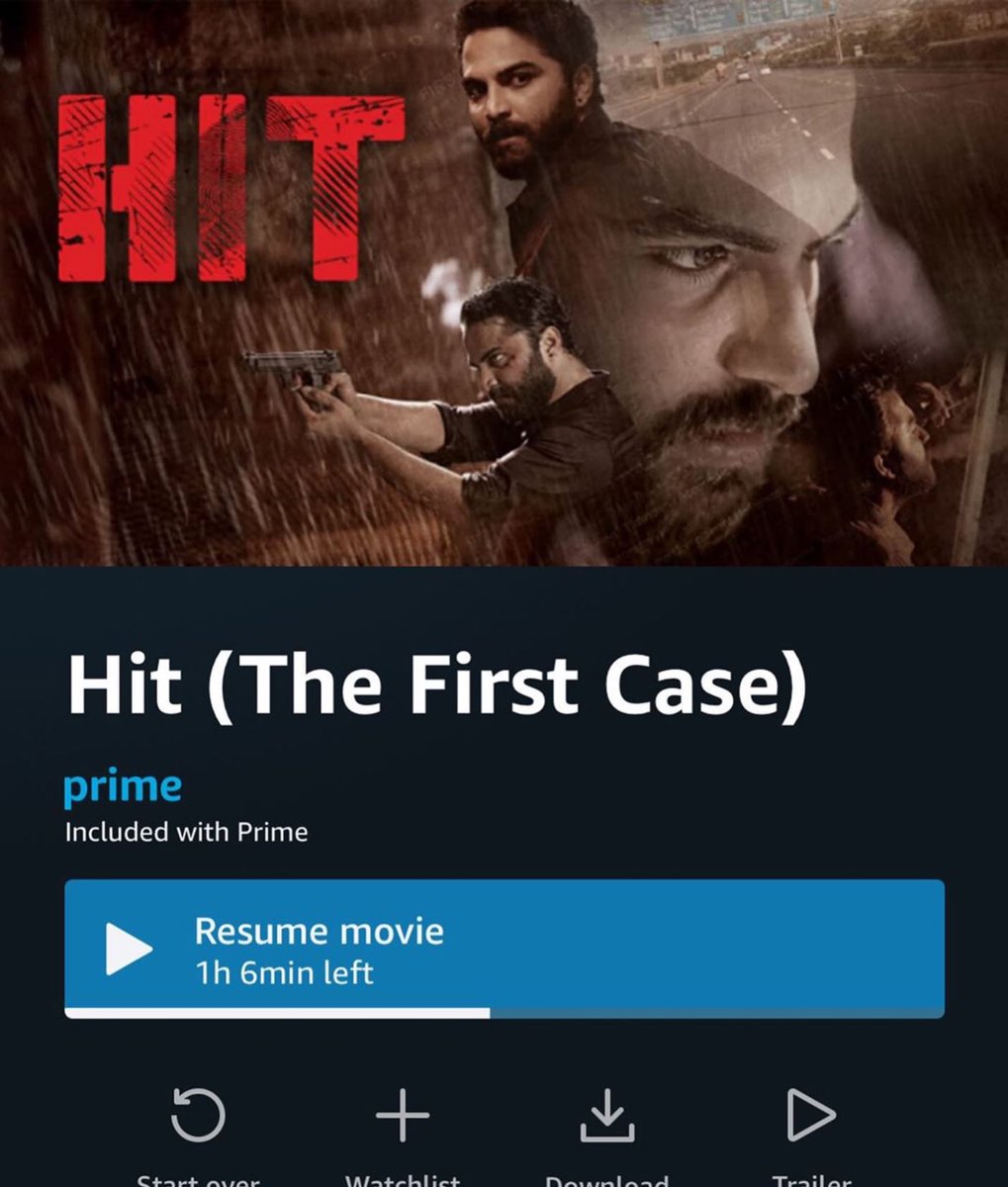 Hit is streaming now on @PrimeVideoIN Go watch it if you haven’t watched in the theatres.❤️#hitmovie @NameisNani @VishwakSenActor  @KolanuSailesh @garrybh1988 @manikandan_dop #viveksagar @walpostercinema