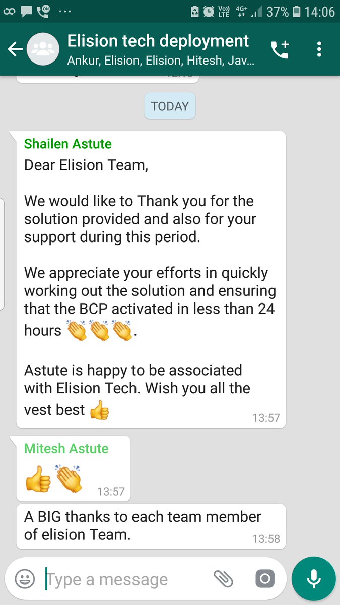 elisiontec's tweet photo. We are happy to share an appreciation given by 1 of our customers for whom we setup "Remote Agent" work model within 24 hours. 

#CallCenterSolution #CallCenterSoftware #DialShree #Omnichannel #ContactCenter #BCP #Callcenter #BPO #India #Coronavirus #COVID19 https://t.co/2mgqEa1dFz