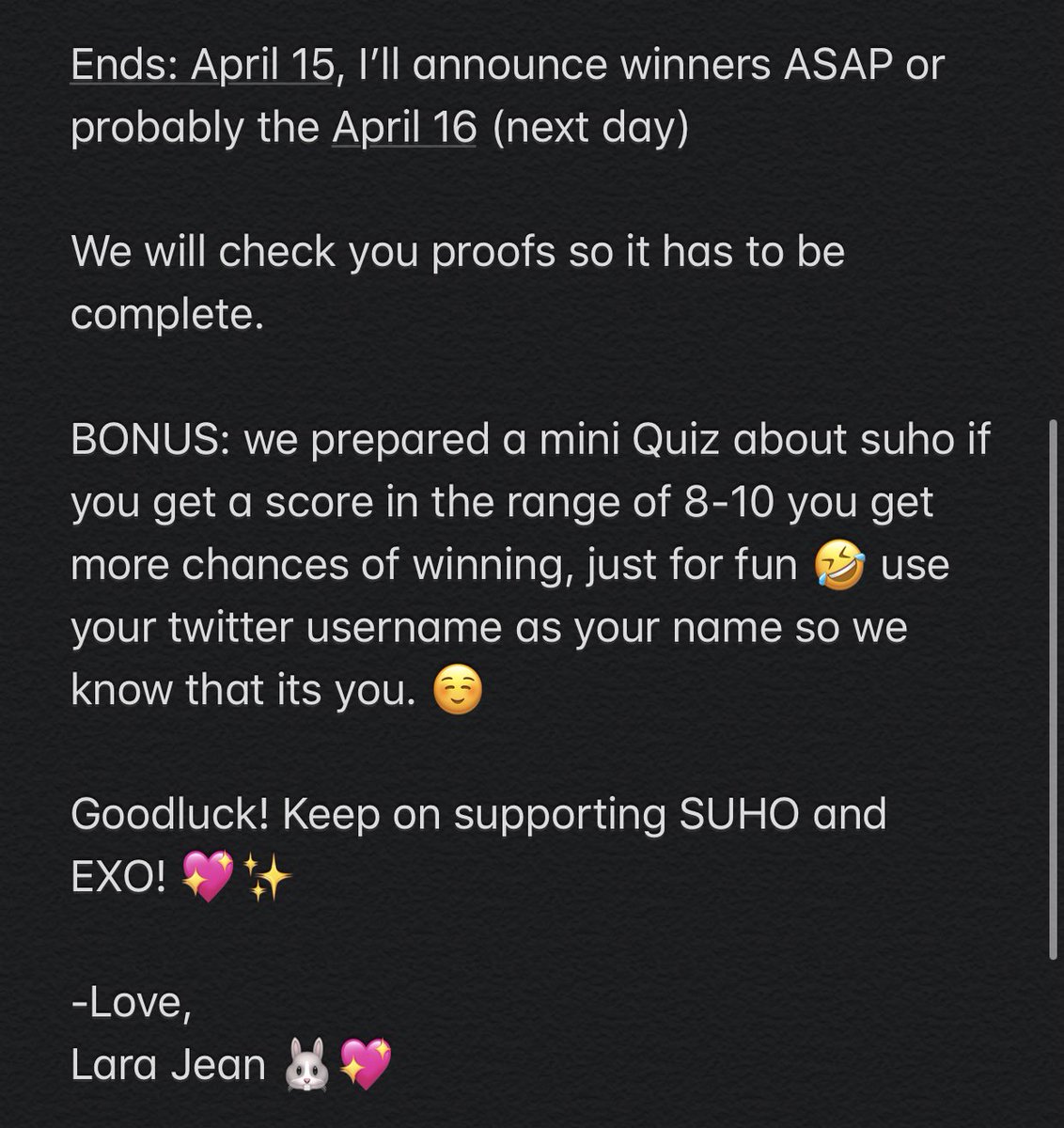 SUHO’S DEBUT SUCCESS GIVEAWAY~Please read everything carefully! ~Please be respectful and rest assured we will be fair in choosing the winner  ~Mini Quiz:  http://www.quizyourfriends.com/take-quiz.php?id=2004010049306559&cpy&Goodluck Guys!   @weareoneEXO  #SUHO    #EXO  #Self_Portrait    #Lets_Love_With_Suho
