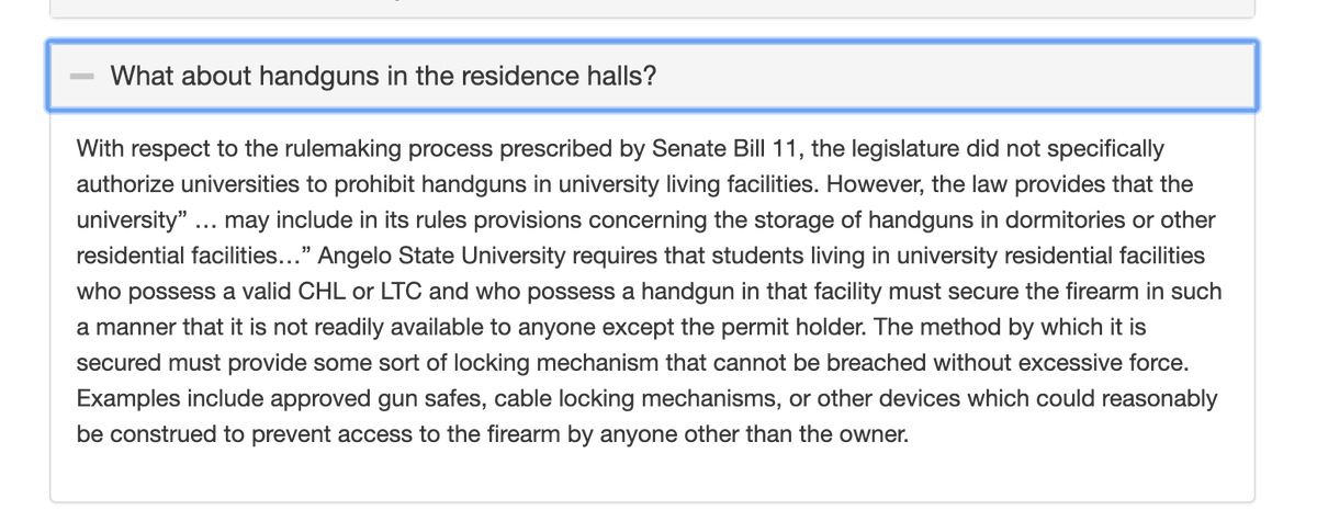 CocksNotGlocks's tweet photo. .@AngeloState opted to allow concealed handgun license holders to keep handguns in dorm rooms (unlike @UTAustin). It's unclear what type of gun this kid pulled, but he was 20 &amp; you have to be 21 to get a CHL in Texas. What's with your campus safety measures, @AngeloStatePres? https://t.co/JqBZBxaguC