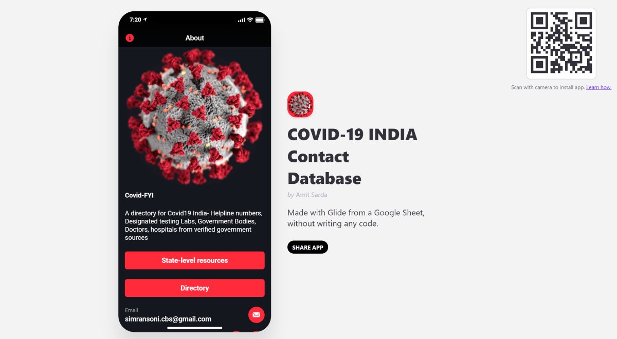 13/ COVID-FYI @covid_fyi is a one-app-for-all Covid19 related information. It’s helps people access a database of information, empowering them to reach labs, tele-consult doctors, get help from government all within the comfort of their home.  https://covidfyi.glideapp.io/ 