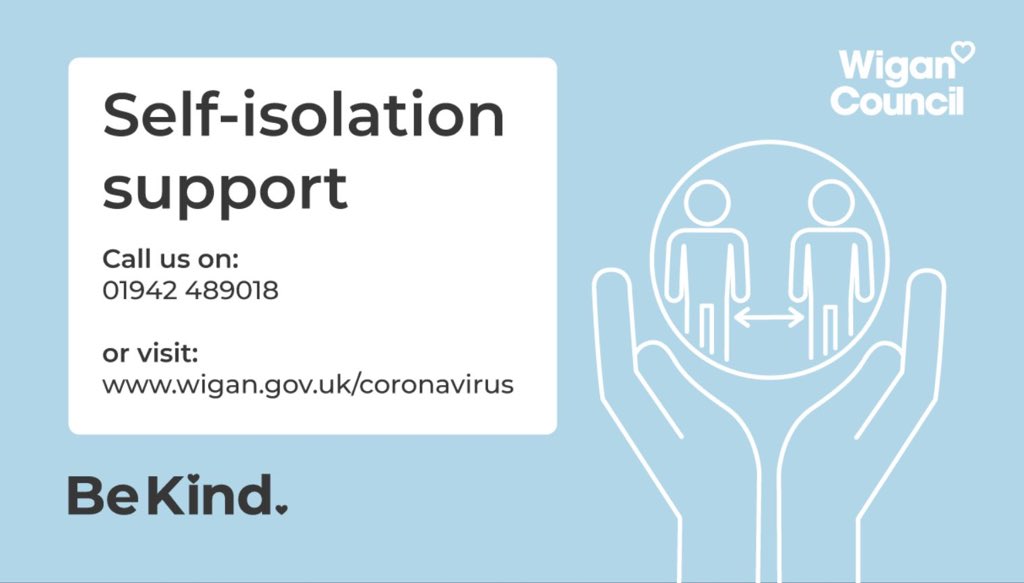 WiganCouncil's tweet photo. We’ve set up a dedicated helpline for our most vulnerable residents.

If you do not have the support of family or friends, and need support please call us on 01942 489018 or complete a self-referral form: https://t.co/8jG5eOb52v https://t.co/PNOAnUbQ4X