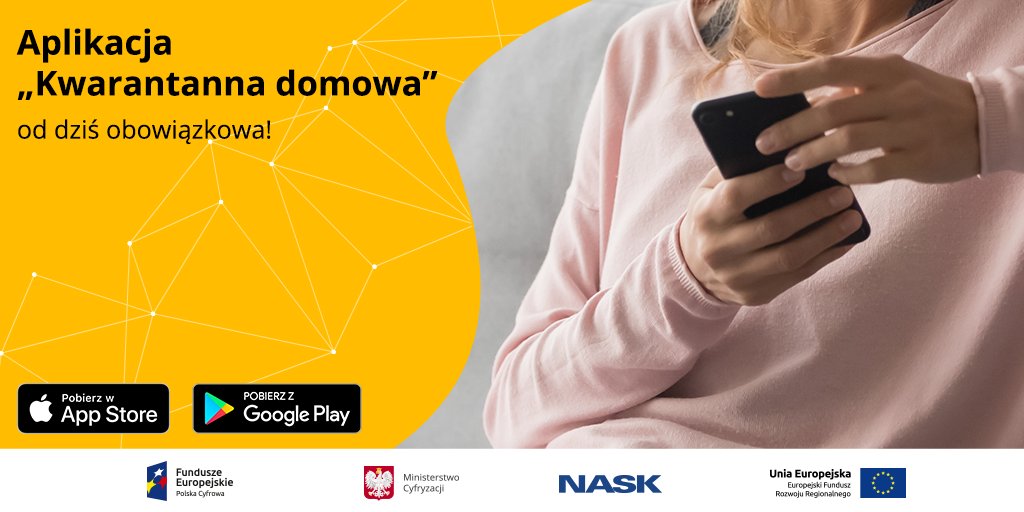 📢WAŻNE! Z obowiązkową kwarantanną domową wiąże się od dziś dodatkowy obowiązek – korzystanie z aplikacji Kwarantanna domowa. 📲
Sprawdź, jak ją pobrać i aktywować. Dowiedz się jak działa➡️gov.pl/cyfryzacja/apl… #zostanwdomu #kwarantannadomowa