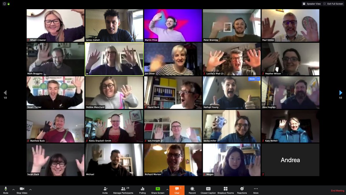 jaCattell's tweet photo. Today's #breakfastclub discussions were: 
* Making best use of the tools we're being asked to use 
* Silver linings in the (#covid19) cloud 
* Are #CircularEconomy and #Climate still on the radar? 
* Keeping up motivation of self and team 
* How do we help charities in crisis? https://t.co/fSHaEMbxMf