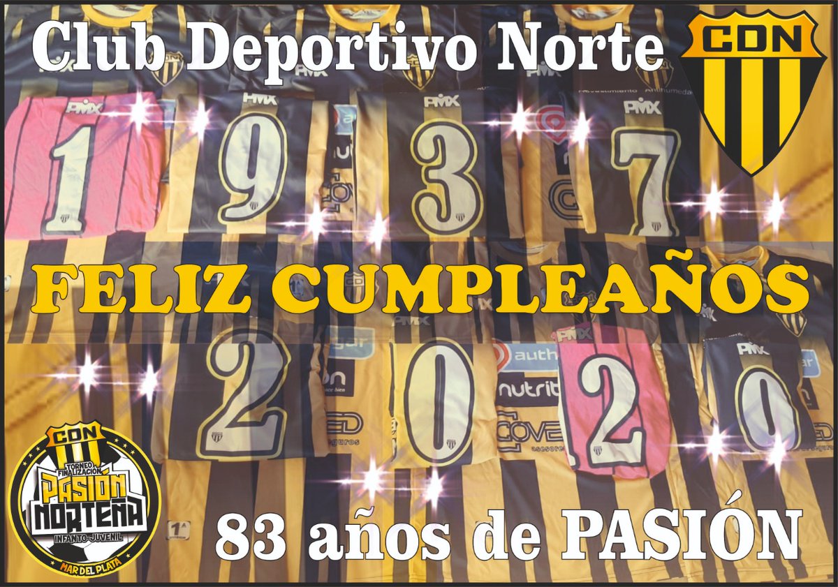 DepNorte's tweet photo. 🖤💛🖤Felices 83 años                          Club Deportivo Norte.
1937 - 2020 🖤🖤💛💛🖤🖤 @28mp @fermdq01
#lomejorestaporvenir #norteñosdelaperla #somosnorte #poresteañoquedateencasa https://t.co/2c7E3uqOhL